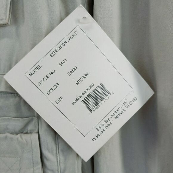 Bimini Bay Expedition Jacket SZ M Gray Sand 21W 30L Cargo Pocket Full Zip W/Tags - Picture 9 of 12